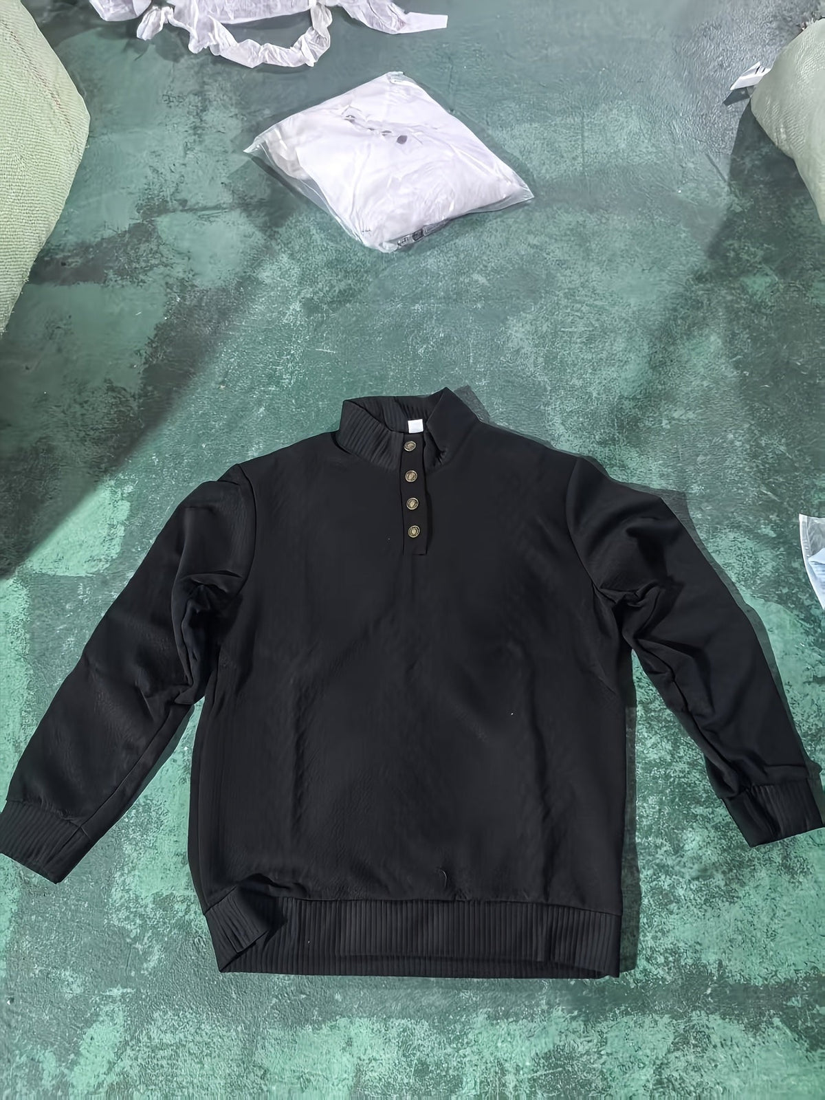 Stand Collar Button Henley Sweater for Men | Comfortable Knit Casual Wear - Satinni