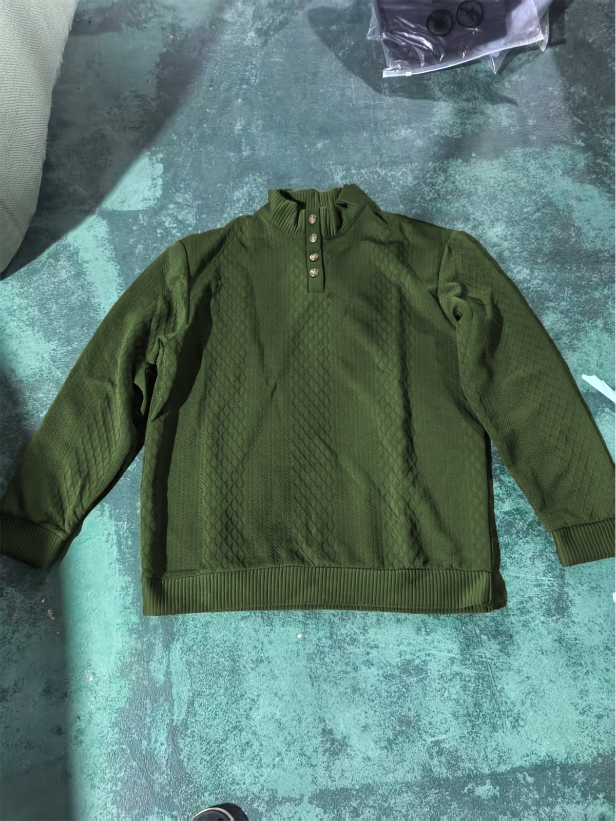 Stand Collar Button Henley Sweater for Men | Comfortable Knit Casual Wear - Satinni