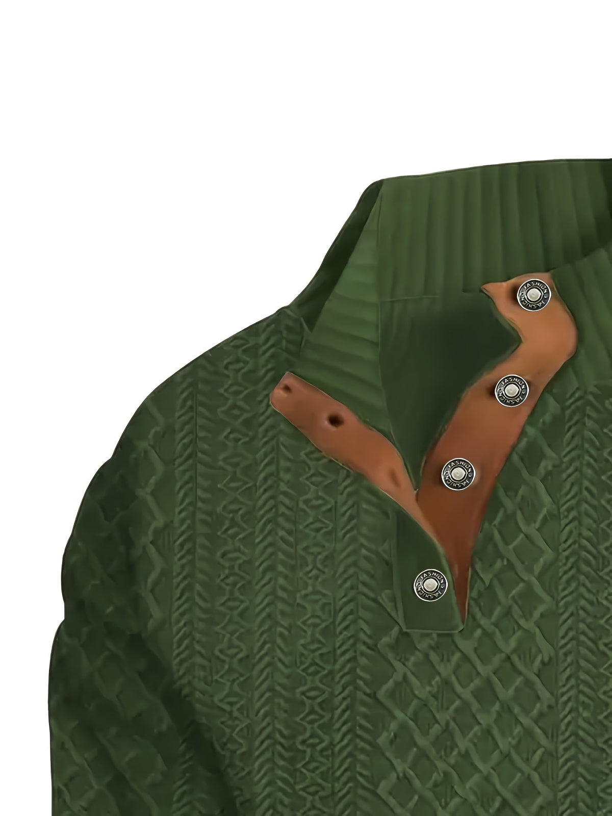 Stand Collar Button Henley Sweater for Men | Comfortable Knit Casual Wear - Satinni
