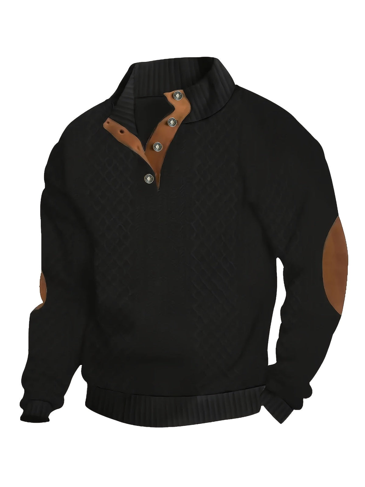 Stand Collar Button Henley Sweater for Men | Comfortable Knit Casual Wear - Satinni