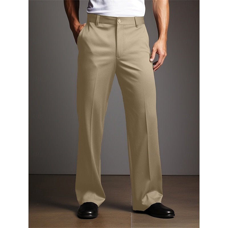 Straight-Leg Tailored Trousers for Men | Classic Fit | Office Wear - Satinnis