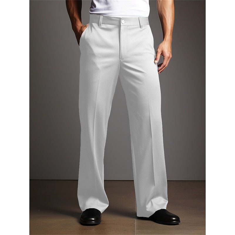 Straight-Leg Tailored Trousers for Men | Classic Fit | Office Wear - Satinnis