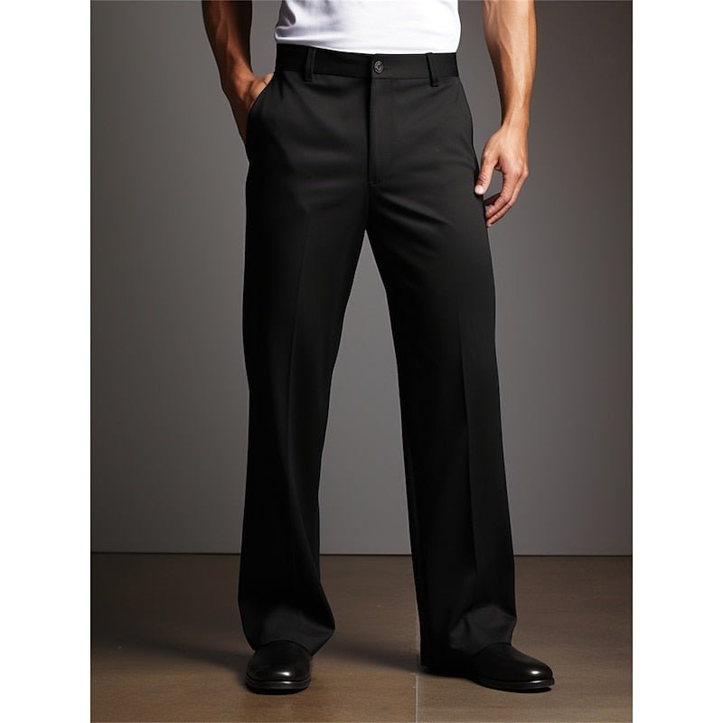 Straight-Leg Tailored Trousers for Men | Classic Fit | Office Wear - Satinnis