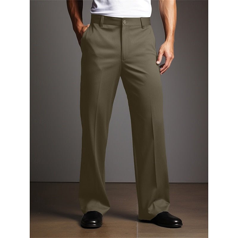 Straight-Leg Tailored Trousers for Men | Classic Fit | Office Wear - Satinnis