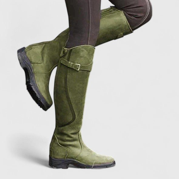 Supportive Buckled Accent Boots for Women - Stylish Casual Footwear - Satinni