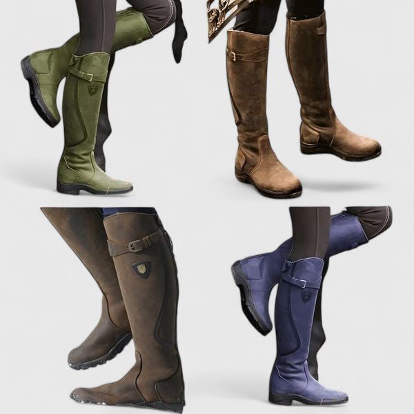 Supportive Buckled Accent Boots for Women - Stylish Casual Footwear - Satinni
