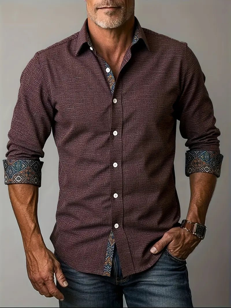 Tailored Button-Up Shirt | Cotton Blend | Classic Fit | Men's Dress Shirt - Satinni