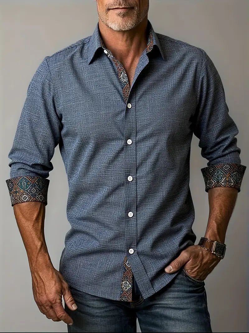 Tailored Button-Up Shirt | Cotton Blend | Classic Fit | Men's Dress Shirt - Satinni