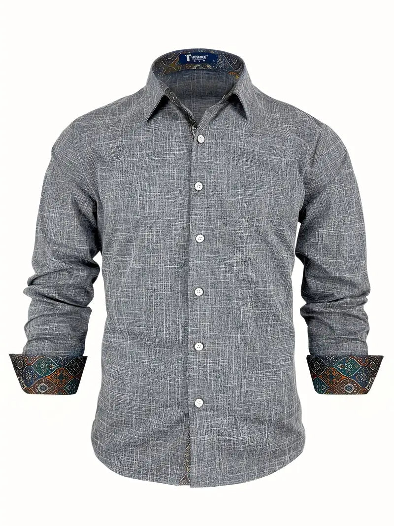 Tailored Button-Up Shirt | Cotton Blend | Classic Fit | Men's Dress Shirt - Satinni
