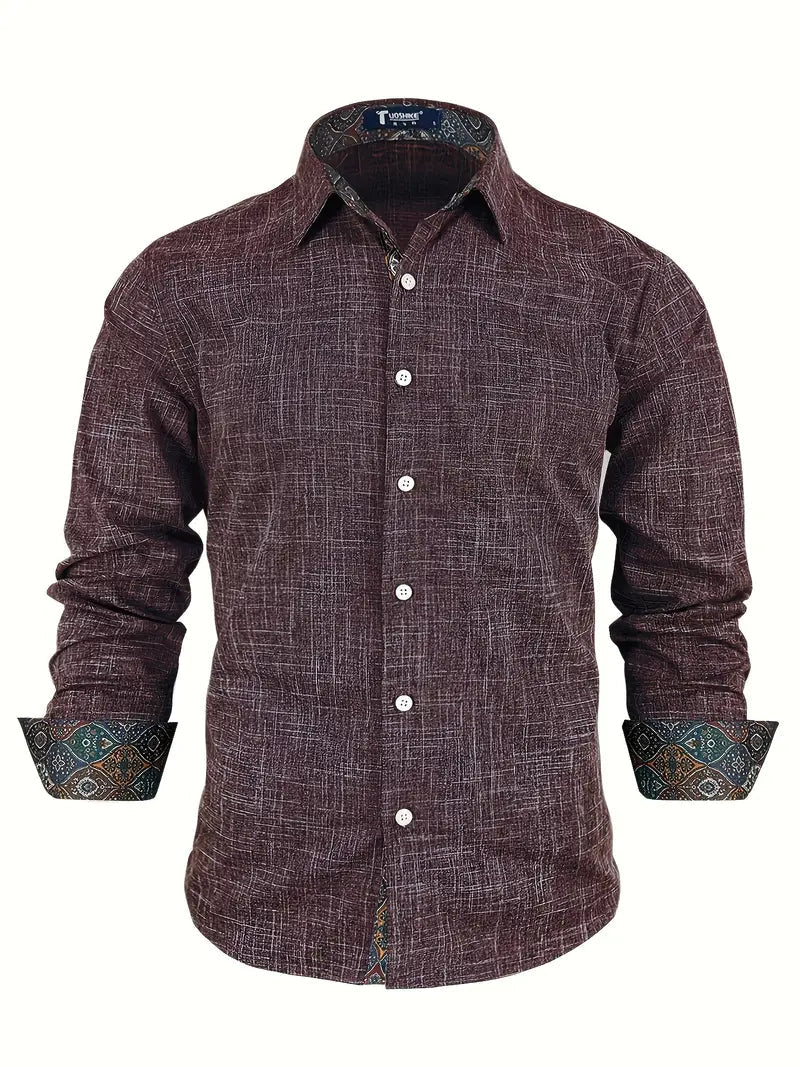 Tailored Button-Up Shirt | Cotton Blend | Classic Fit | Men's Dress Shirt - Satinni