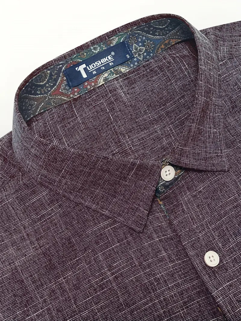 Tailored Button-Up Shirt | Cotton Blend | Classic Fit | Men's Dress Shirt - Satinni