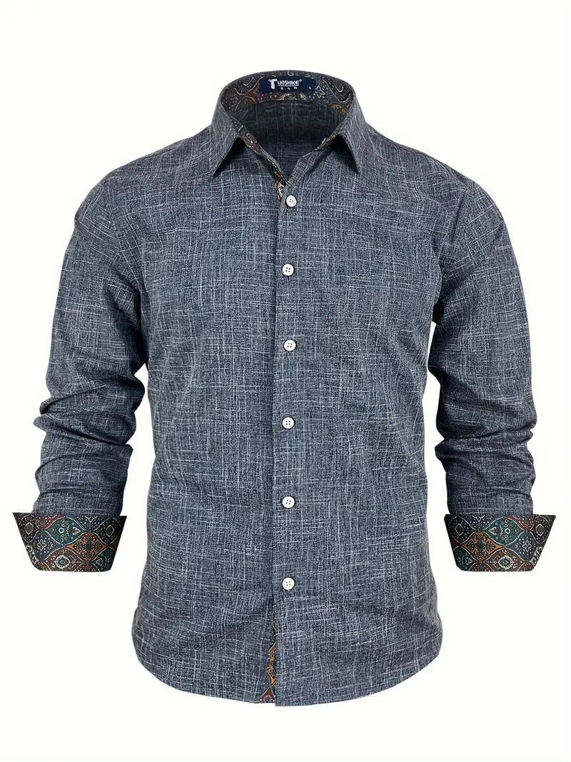 Tailored Button-Up Shirt | Cotton Blend | Classic Fit | Men's Dress Shirt - Satinni