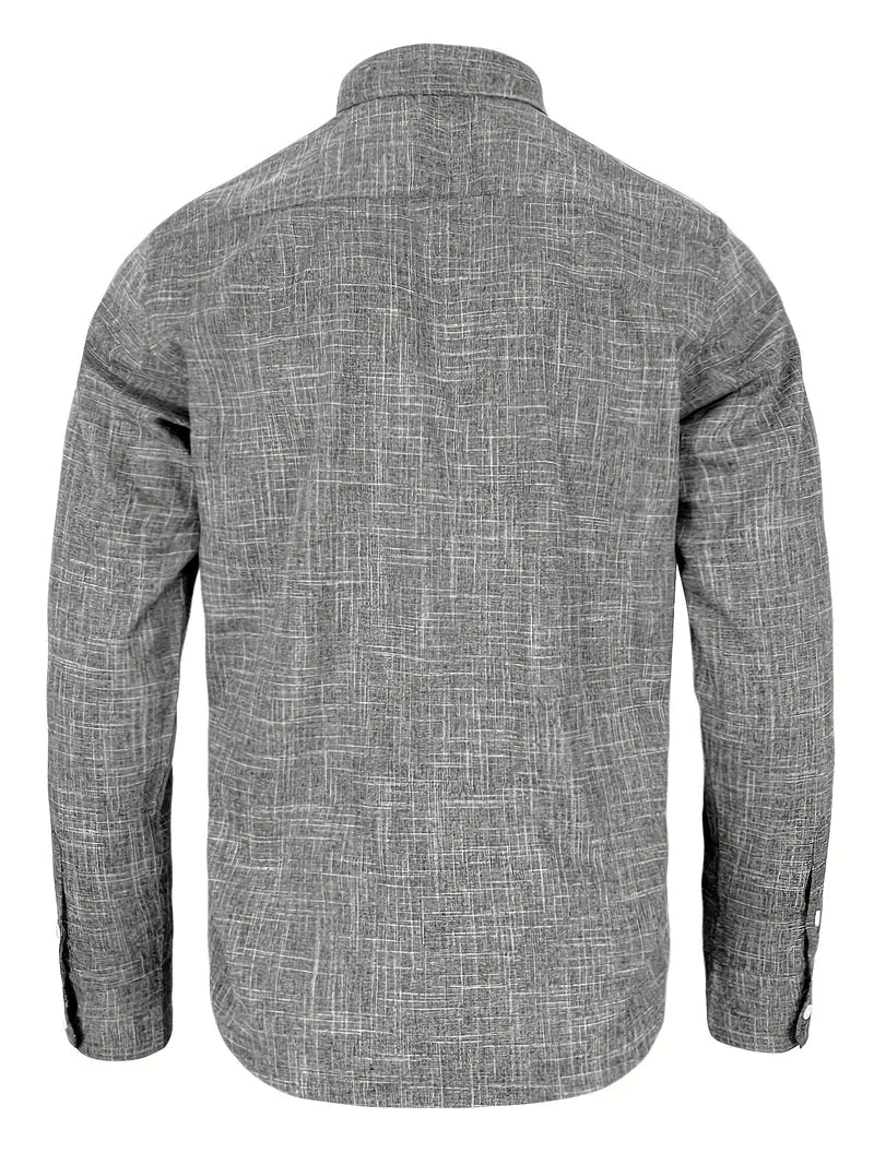 Tailored Button-Up Shirt | Cotton Blend | Classic Fit | Men's Dress Shirt - Satinni
