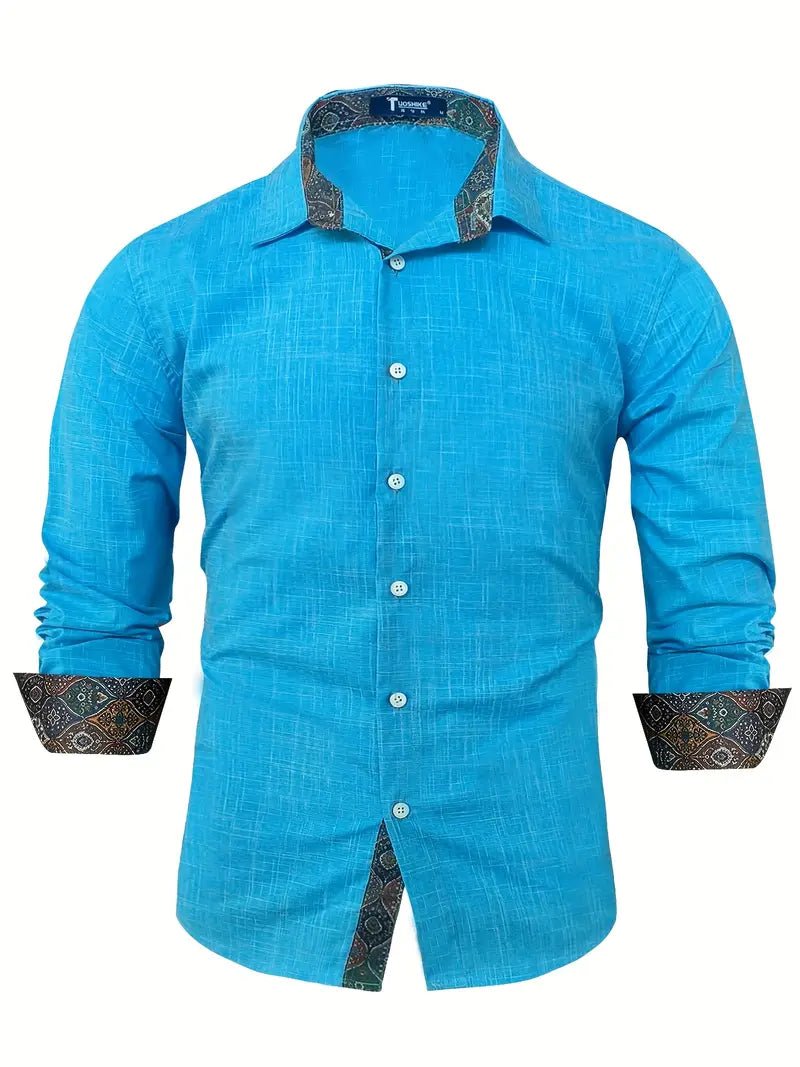 Tailored Button-Up Shirt | Cotton Blend | Classic Fit | Men's Dress Shirt - Satinni