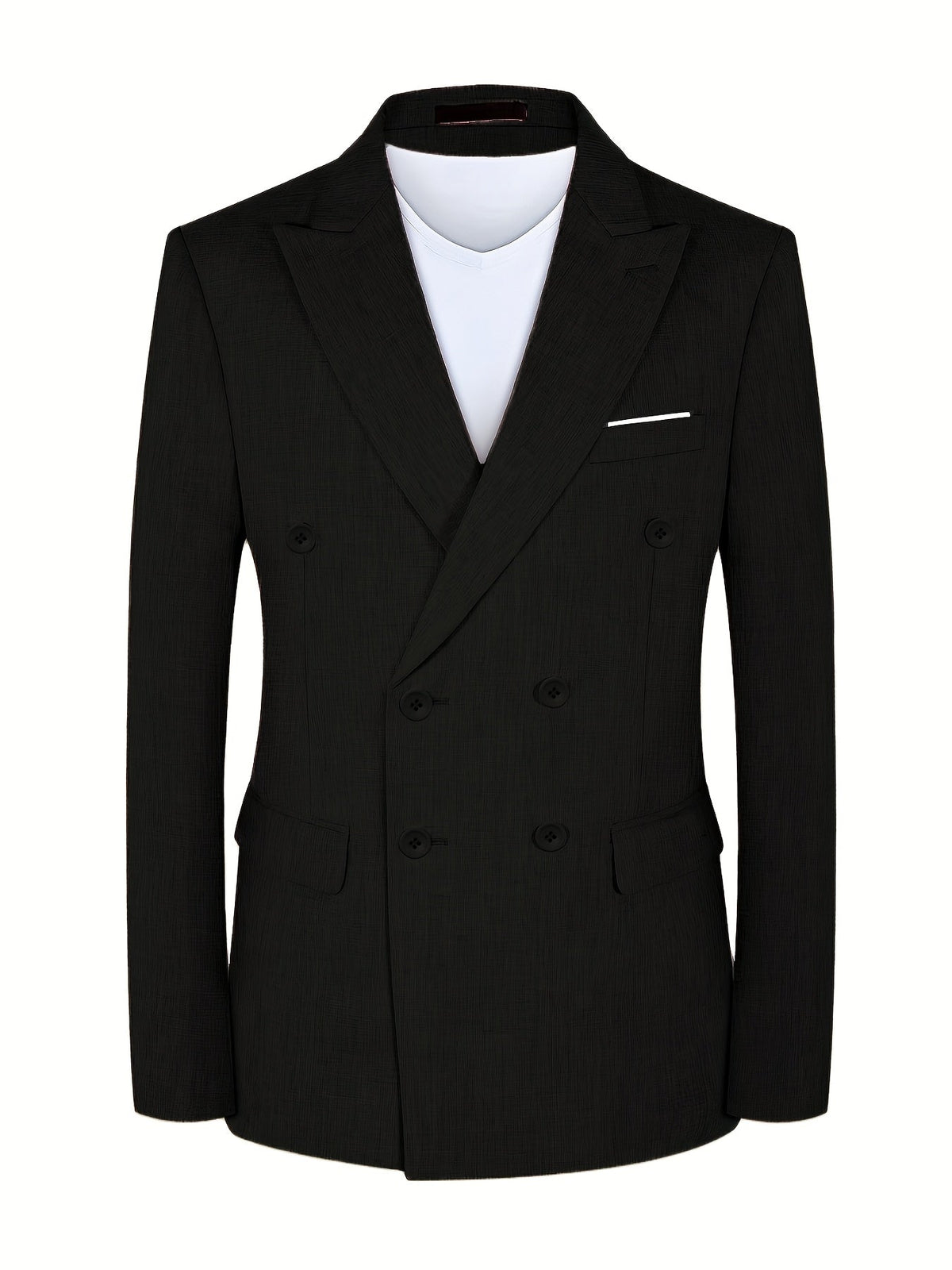 Tailored Two-Button Blazer in Sterling Silver Fabric for Formal Wear - Satinni