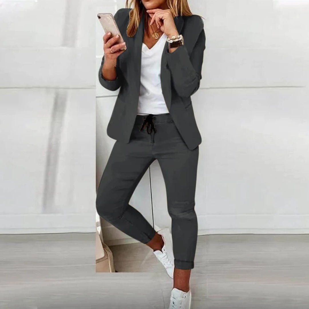 Tailored Two-Piece Set in Soft Fabric for Casual or Office Wear - Satinni