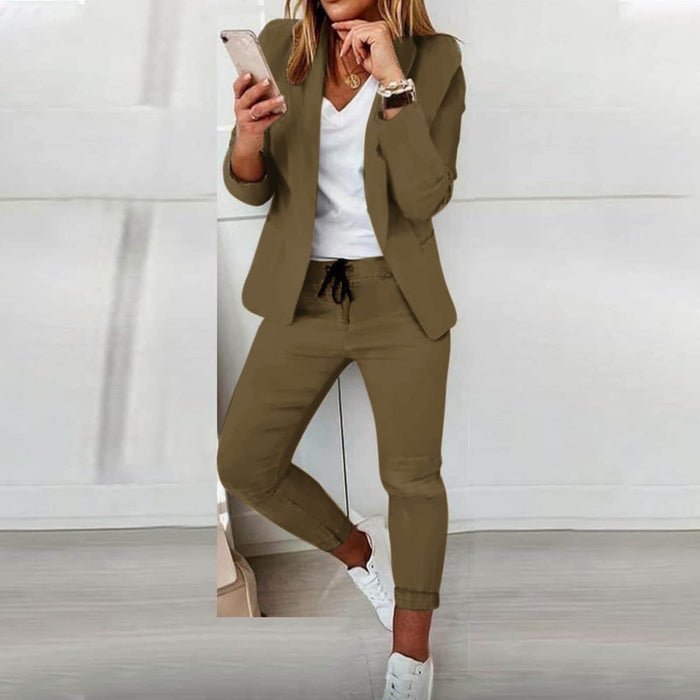 Tailored Two-Piece Set in Soft Fabric for Casual or Office Wear - Satinni