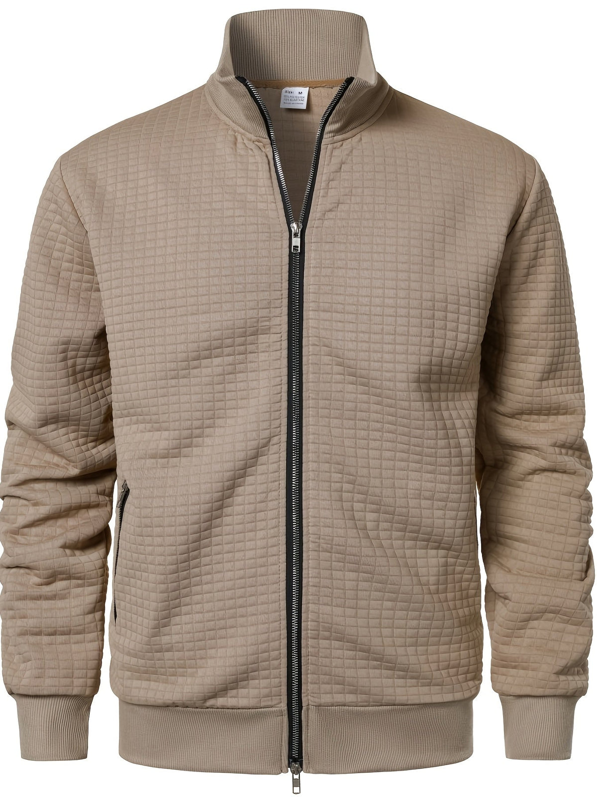 Textured Stand-Collar Jacket for Men | Casual Outerwear | Versatile Style - Satinni