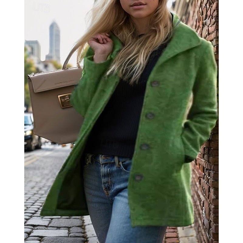 Timeless Turndown Collar Coat | Classic Design | Versatile Outerwear for Women - Satinni