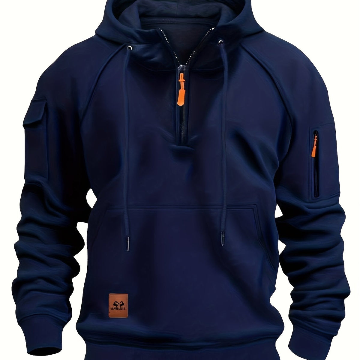 Utility Quarter-Zip Hoodie for Men | Comfortable Cotton Blend | Casual Wear - Satinnis