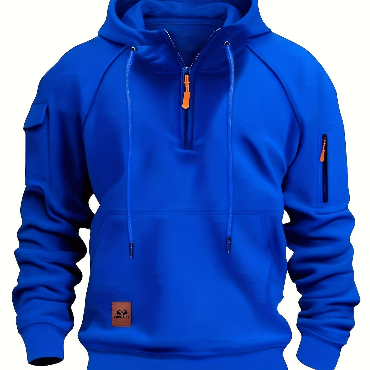Utility Quarter-Zip Hoodie for Men | Comfortable Cotton Blend | Casual Wear - Satinnis