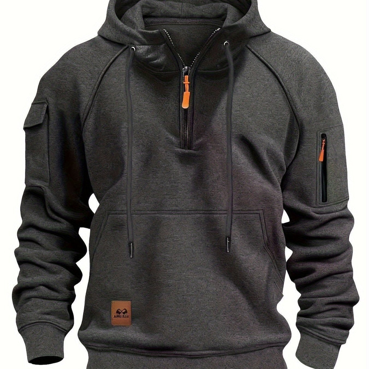 Utility Quarter-Zip Hoodie for Men | Comfortable Cotton Blend | Casual Wear - Satinnis