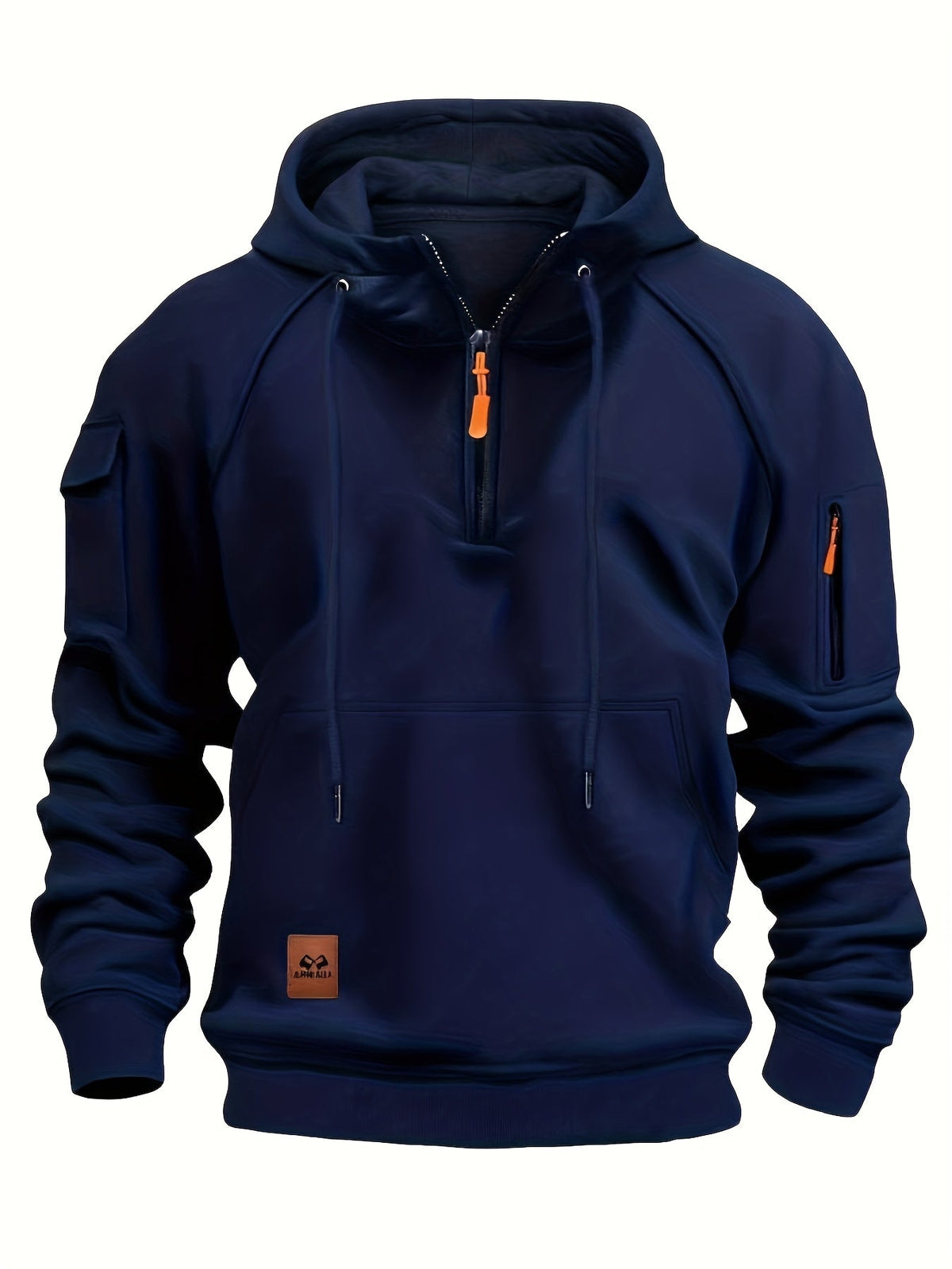 Utility Quarter-Zip Hoodie for Men | Comfortable Cotton Blend | Casual Wear - Satinnis