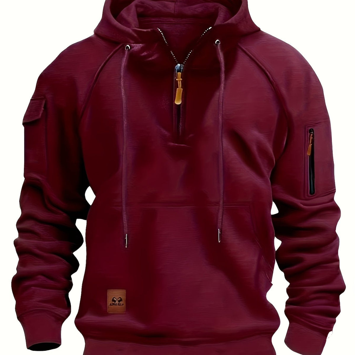 Utility Quarter-Zip Hoodie for Men | Comfortable Cotton Blend | Casual Wear - Satinnis