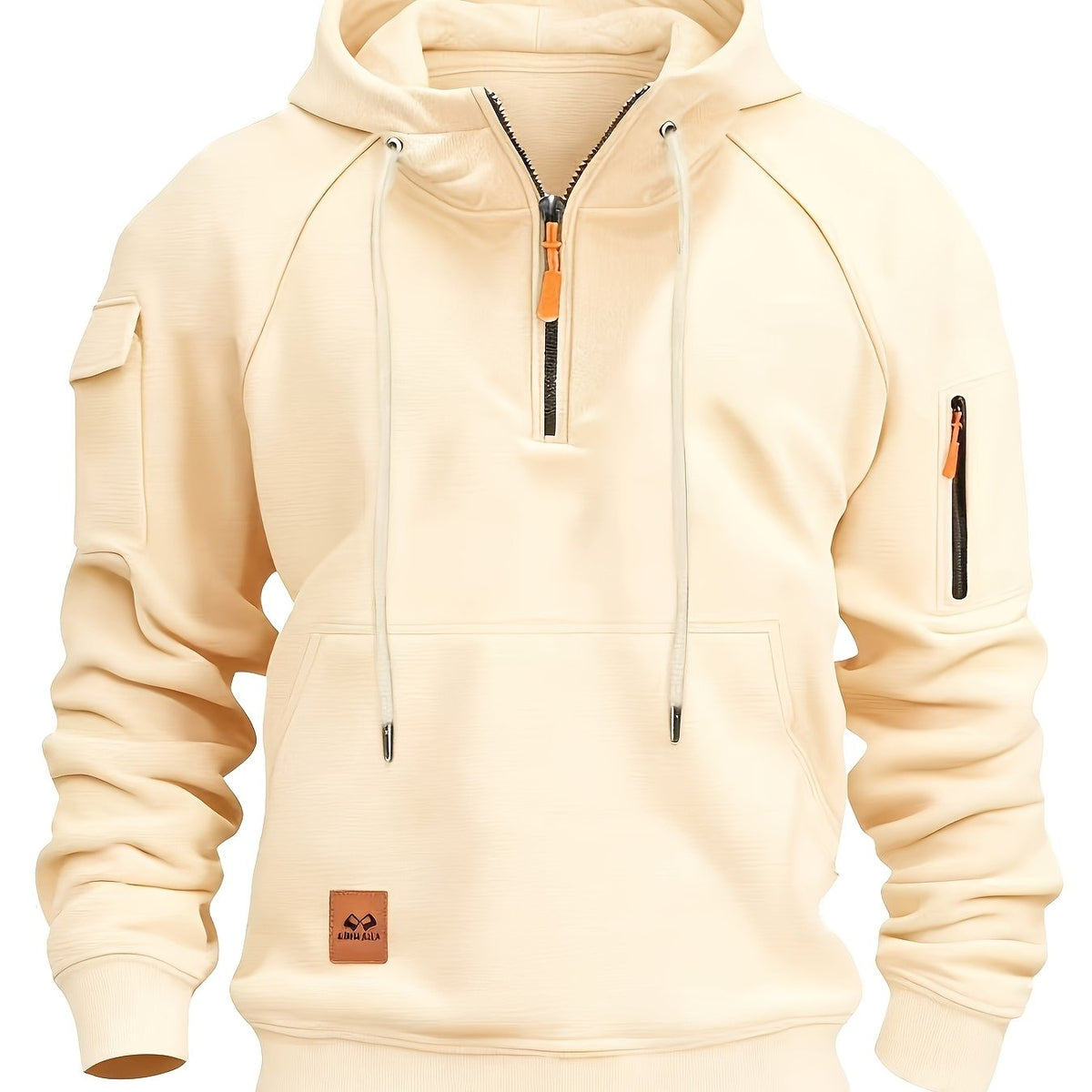 Utility Quarter-Zip Hoodie for Men | Comfortable Cotton Blend | Casual Wear - Satinnis