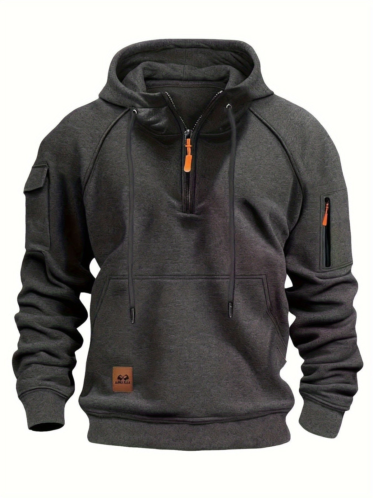 Utility Quarter-Zip Hoodie for Men | Comfortable Cotton Blend | Casual Wear - Satinnis