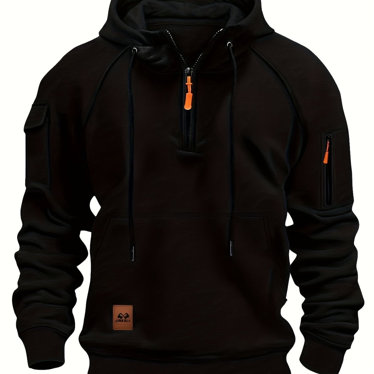 Utility Quarter-Zip Hoodie for Men | Comfortable Cotton Blend | Casual Wear - Satinnis