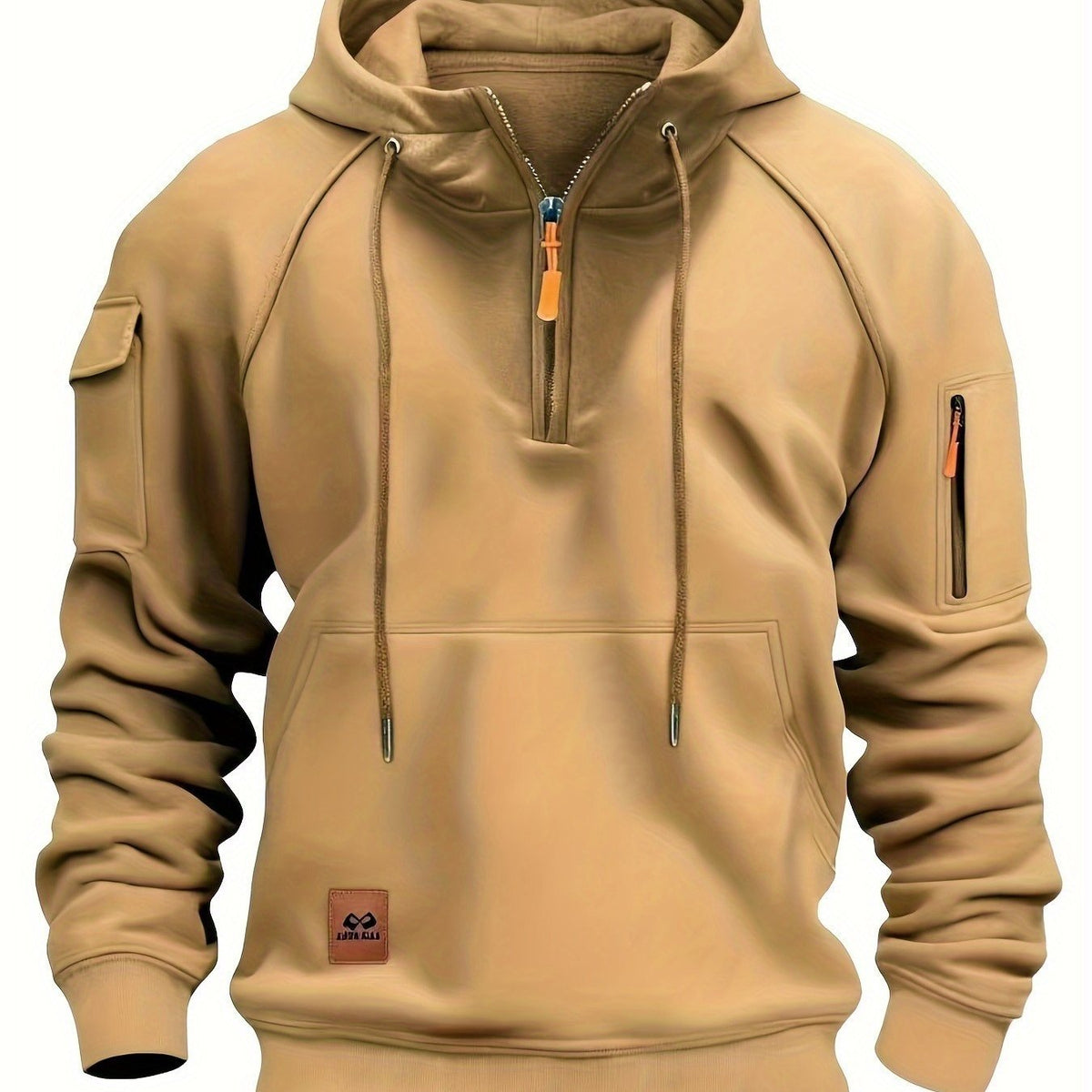 Utility Quarter-Zip Hoodie for Men | Comfortable Cotton Blend | Casual Wear - Satinnis