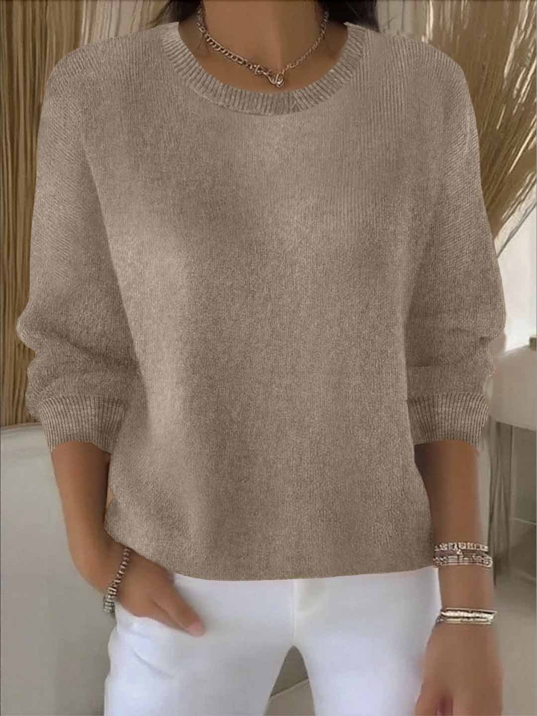 Women's Relaxed Knit Sweater for Everyday Wear - Soft and Comfortable Casual Style - Satinnis