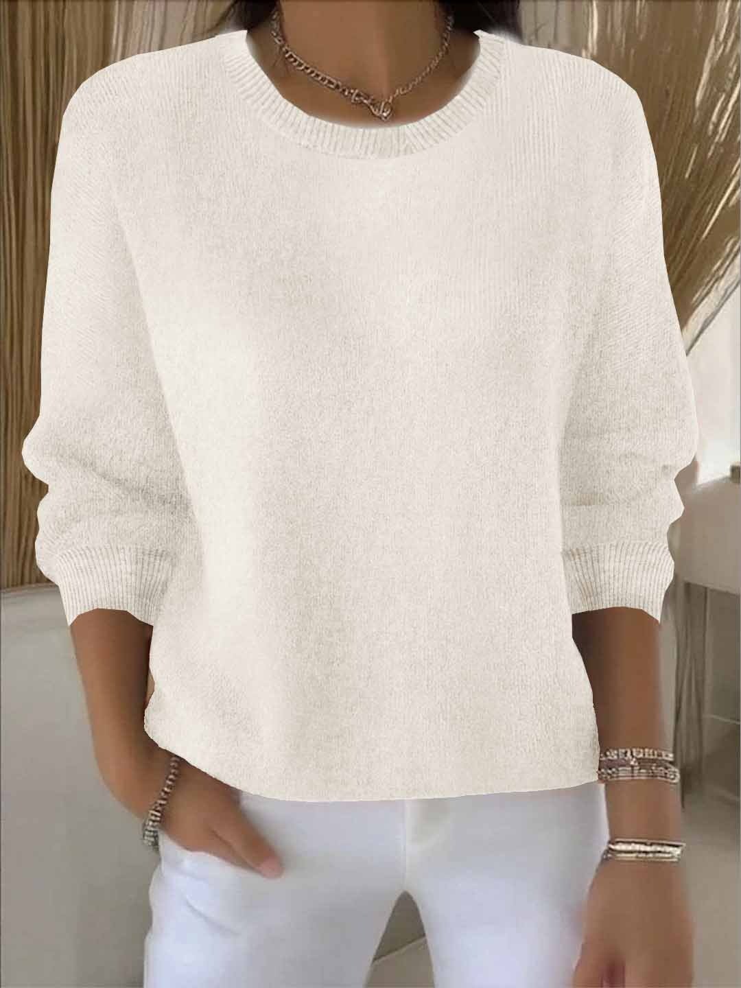 Women's Relaxed Knit Sweater for Everyday Wear - Soft and Comfortable Casual Style - Satinnis