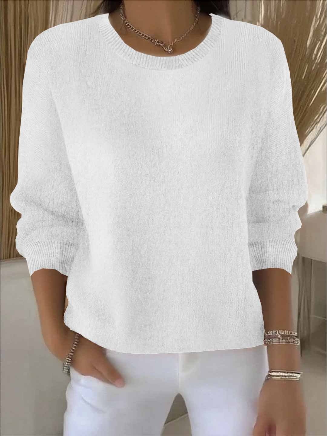 Women's Relaxed Knit Sweater for Everyday Wear - Soft and Comfortable Casual Style - Satinnis