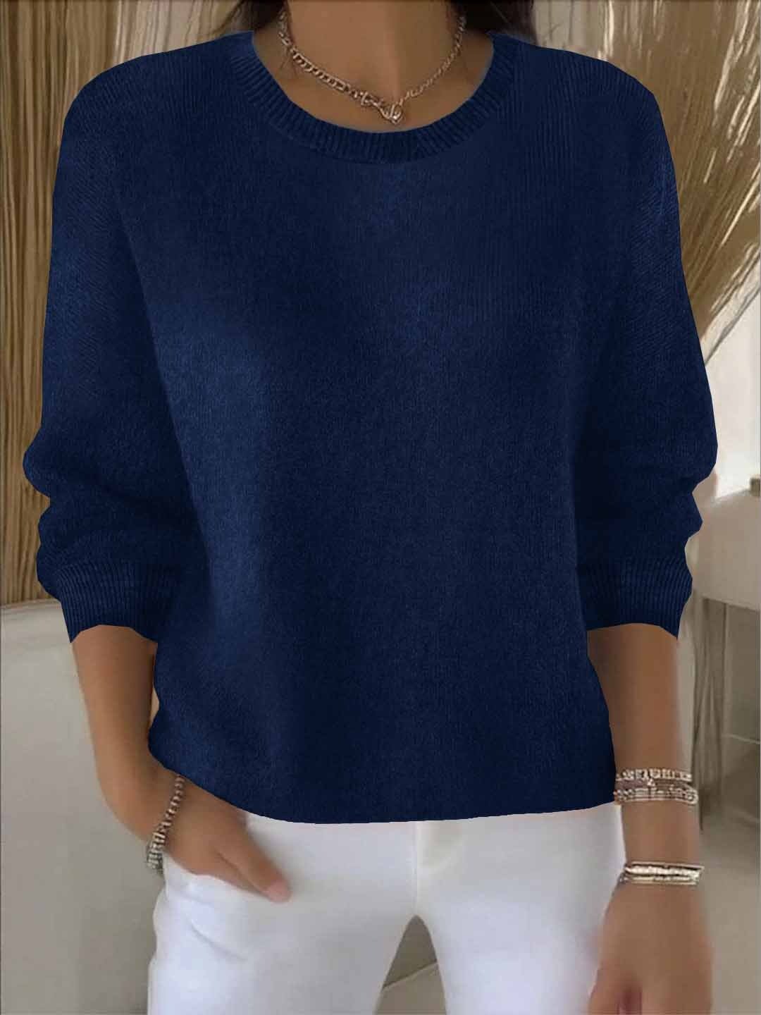 Women's Relaxed Knit Sweater for Everyday Wear - Soft and Comfortable Casual Style - Satinnis