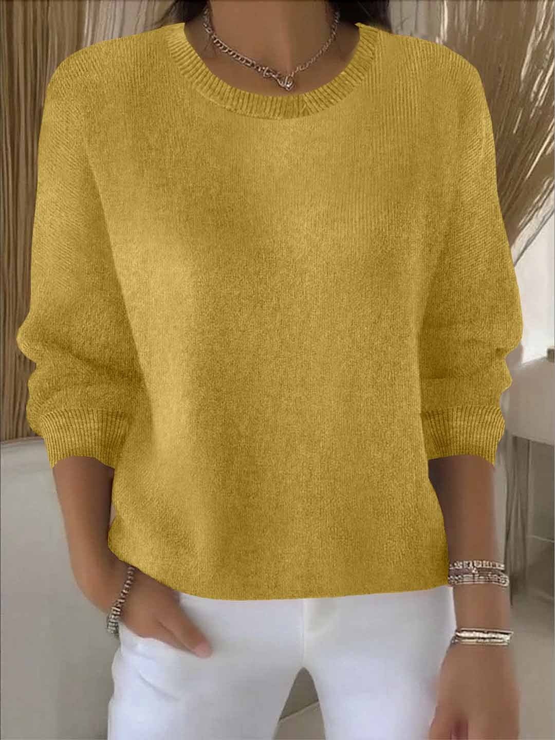 Women's Relaxed Knit Sweater for Everyday Wear - Soft and Comfortable Casual Style - Satinnis