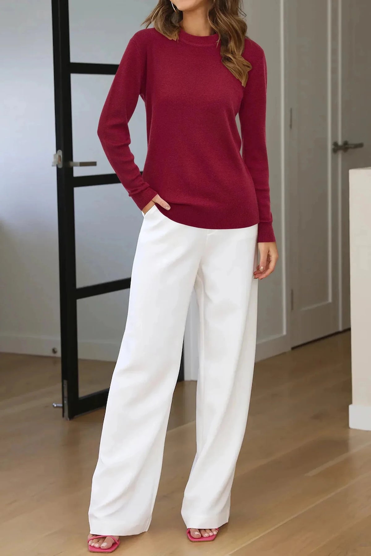 Wool-Blend Crew-Neck Pullover – Casual Wear, Everyday Comfort - Satinni